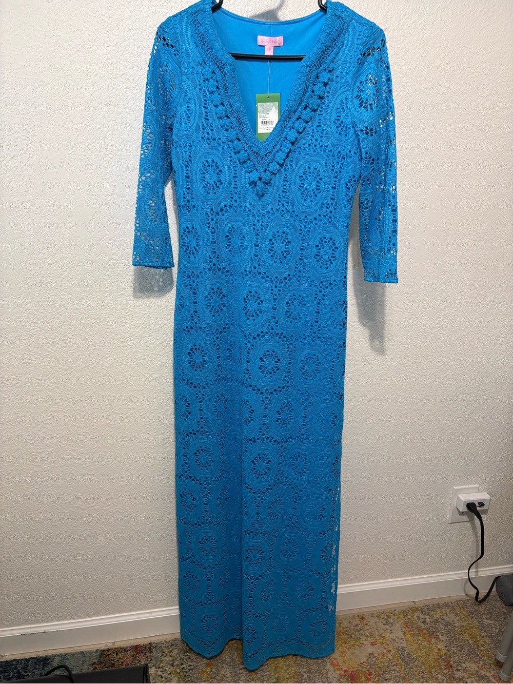 Lilly Pulitzer King Street Lace Maxi Dress in Ariel Blue, Size Small